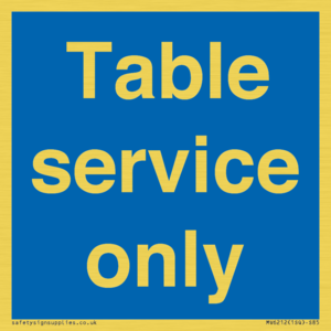 Table service only